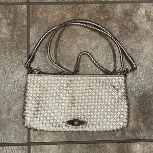 Elliott Lucca Woven Metallic Braided Crossbody Bag